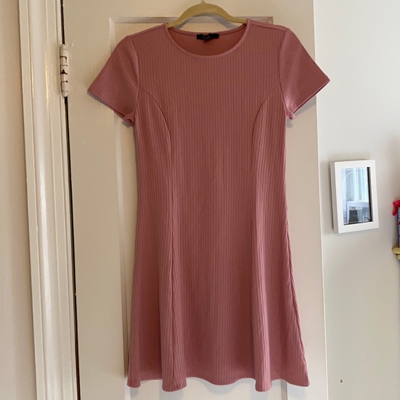 Forever 21 dusty rose pink a-line skater dress sz L - Picture 1 of 6